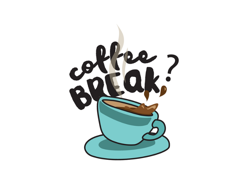 Coffee cup symbolizing a break.